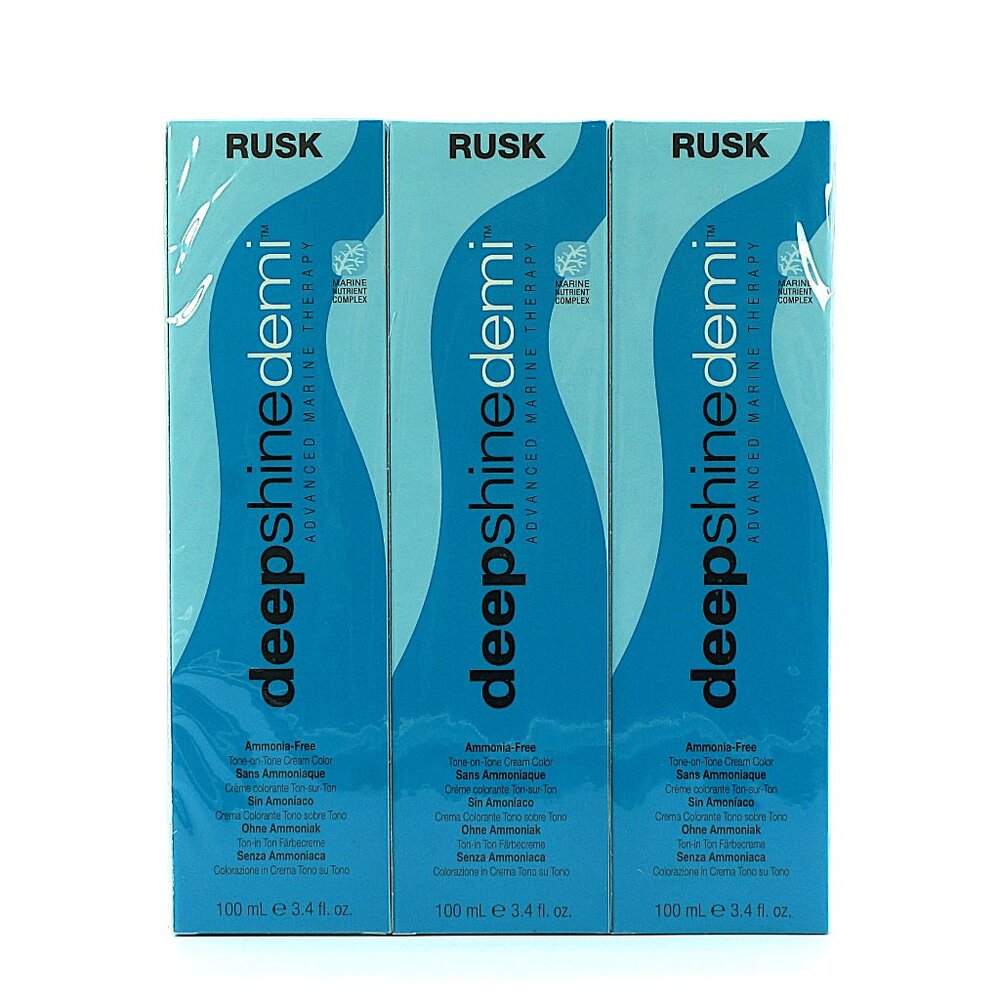 Rusk Deepshine Demi Hair Color 7-44CC Intense Copper Blonde 3.4oz Lot 3‎ NEW